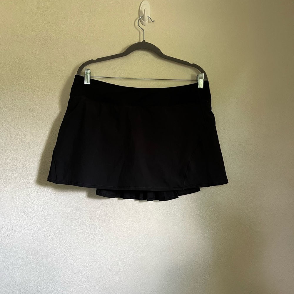 NWT CRZ YOGA Black XL Pleated Sport Skort | Inner Pocket |Pickleball Golf Tennis